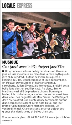 Chambéry | PG Project Jazz 7Tet a embarqué le public du jazz-club